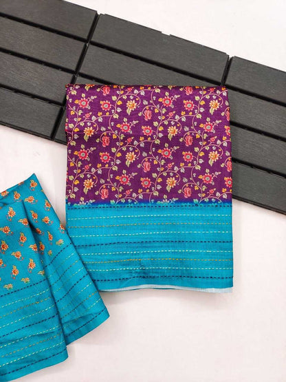 Tussar Silk Kesh165 Karuna Silk Sarees  Tussar Silk Soft Silk Printed Silk Sarees