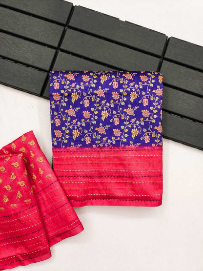 Tussar Silk Kesh165 Karuna Silk Sarees  Tussar Silk Soft Silk Printed Silk Sarees