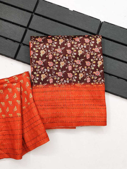 Tussar Silk Kesh165 Karuna Silk Sarees  Tussar Silk Soft Silk Printed Silk Sarees