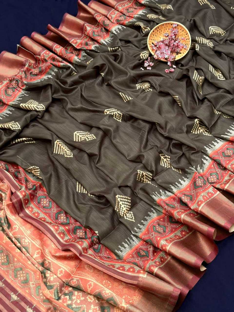 Tussar Silk Kesh165 Rbn18 Silk Sarees  Soft Silk Tussar Silk Traditional Silk Patola Ikkat Silk Sarees