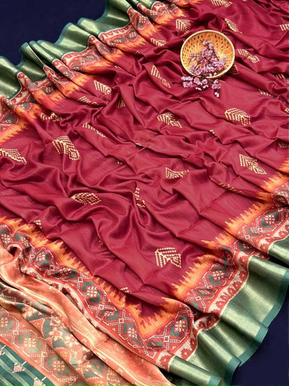 Tussar Silk Kesh165 Rbn18 Silk Sarees  Soft Silk Tussar Silk Traditional Silk Patola Ikkat Silk Sarees