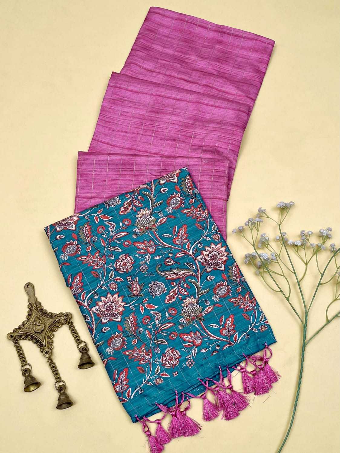 Tussar Silk Kesh165 Rbn20 Silk Sarees  Soft Silk Tussar Silk Pure Zari Silk Sarees