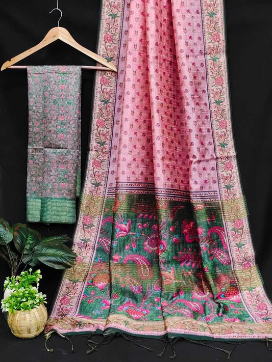 Tussar Silk Kesh166 Rws04 Silk Sarees  Soft Silk Tussar Silk Printed Silk Sarees