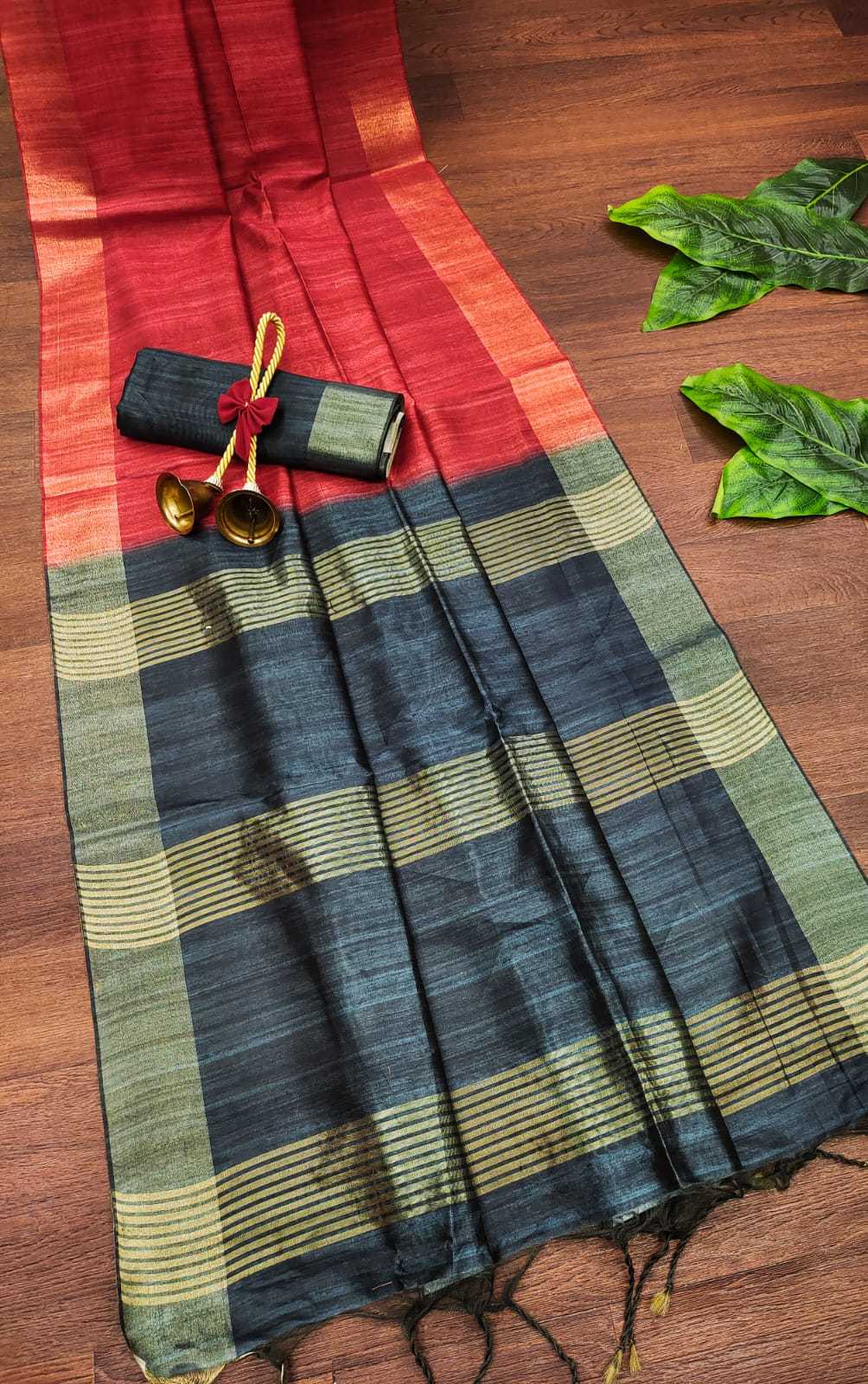 Tussar Silk Kesh166 Rws07 Silk Sarees  Soft Silk Tussar Silk Zari Border Silk Sarees