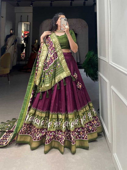 Tussar Silk Kesh187 Ghummar Lehengas  Traditional Silk Printed Lehengas