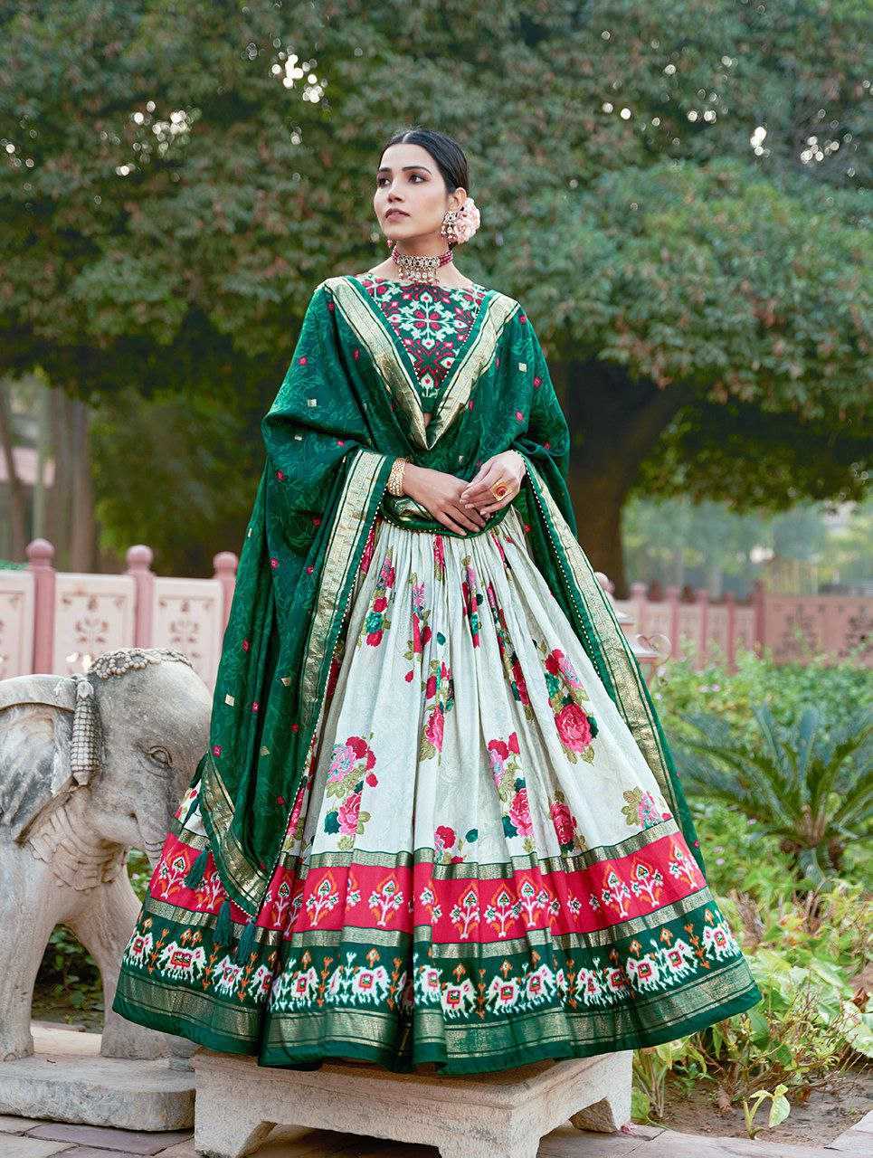 Tussar Silk Kesh187 Gulab Lehengas  Traditional Silk Printed Lehengas