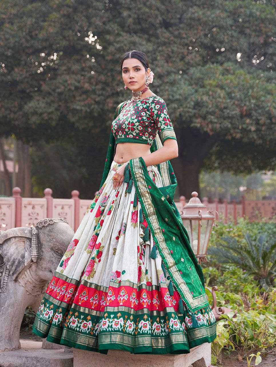 Tussar Silk Kesh187 Gulab Lehengas  Traditional Silk Printed Lehengas