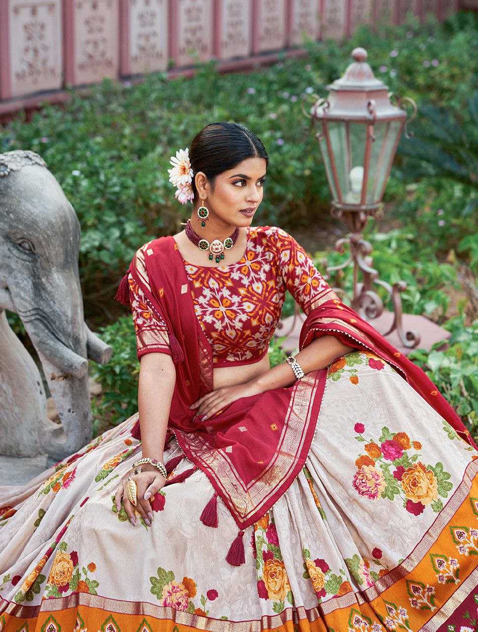 Tussar Silk Kesh187 Gulab Lehengas  Traditional Silk Printed Lehengas