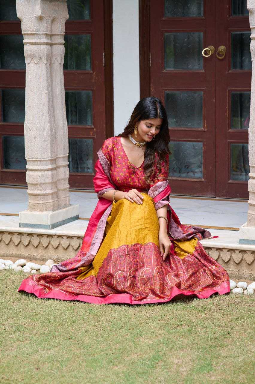 Tussar Silk Kesh187 Mengo Lehengas  Silk Printed Lehengas