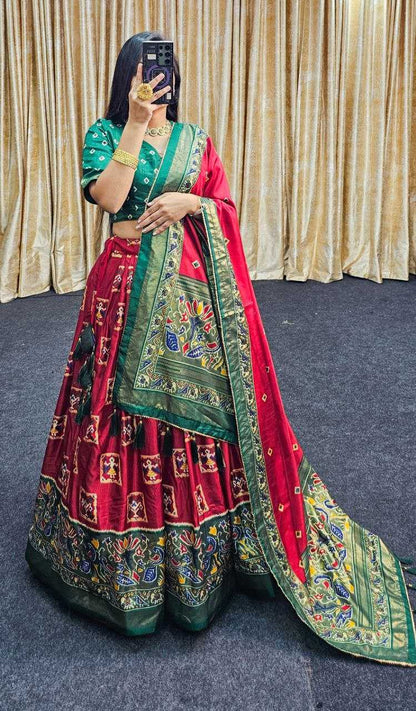 Tussar Silk Kesh187 Mor Lehengas Silk Printed Lehengas