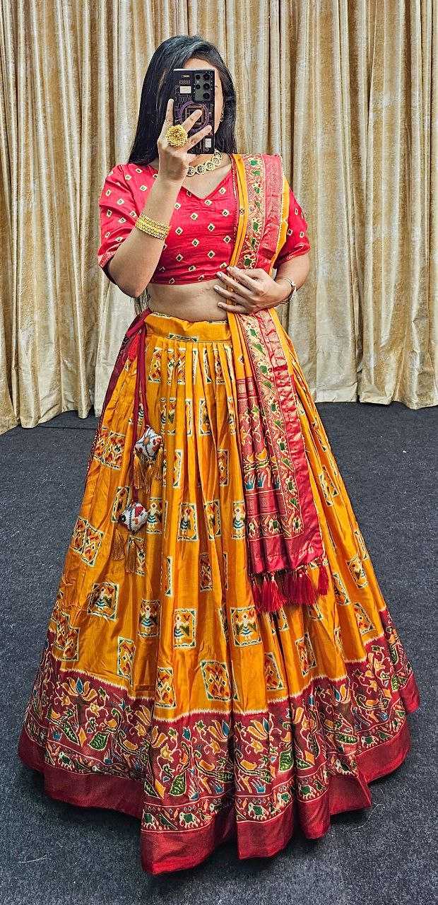 Tussar Silk Kesh187 Mor Lehengas Silk Printed Lehengas