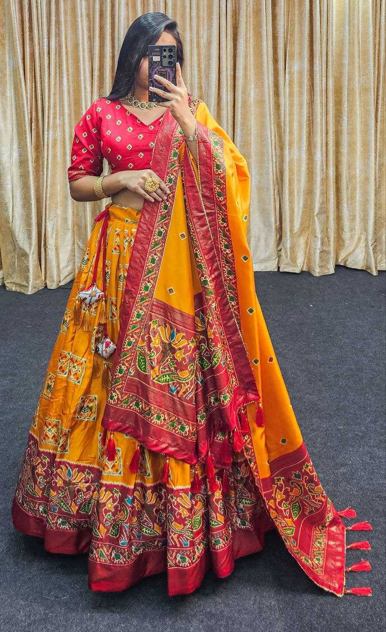 Tussar Silk Kesh187 Mor Lehengas Silk Printed Lehengas