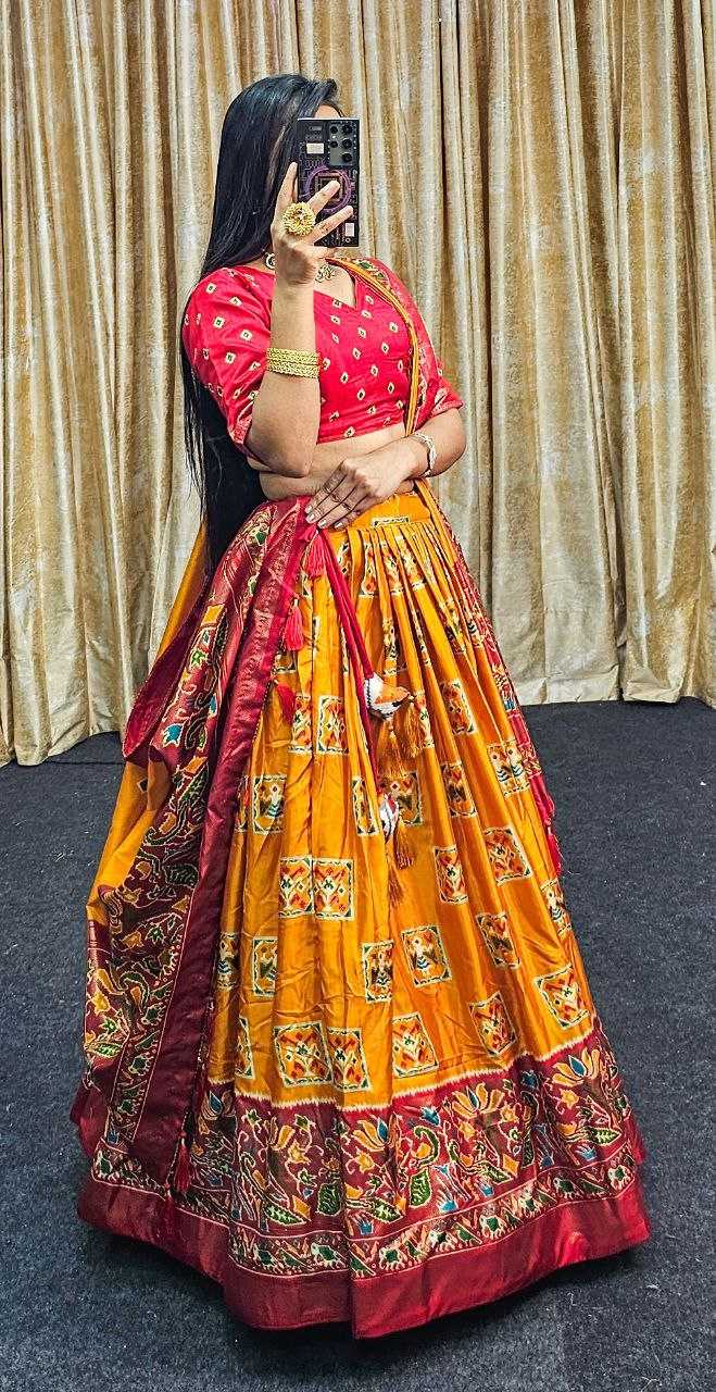 Tussar Silk Kesh187 Mor Lehengas Silk Printed Lehengas