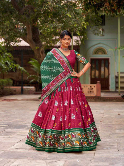 Tussar Silk Kesh187 Panchi Lehengas  Silk Printed Traditional Lehengas