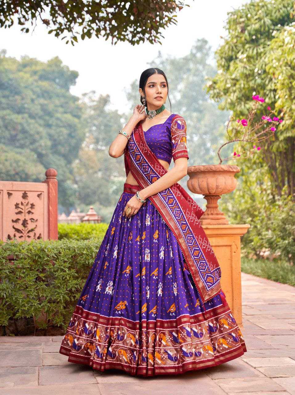 Tussar Silk Kesh187 Panchi Lehengas  Silk Printed Traditional Lehengas