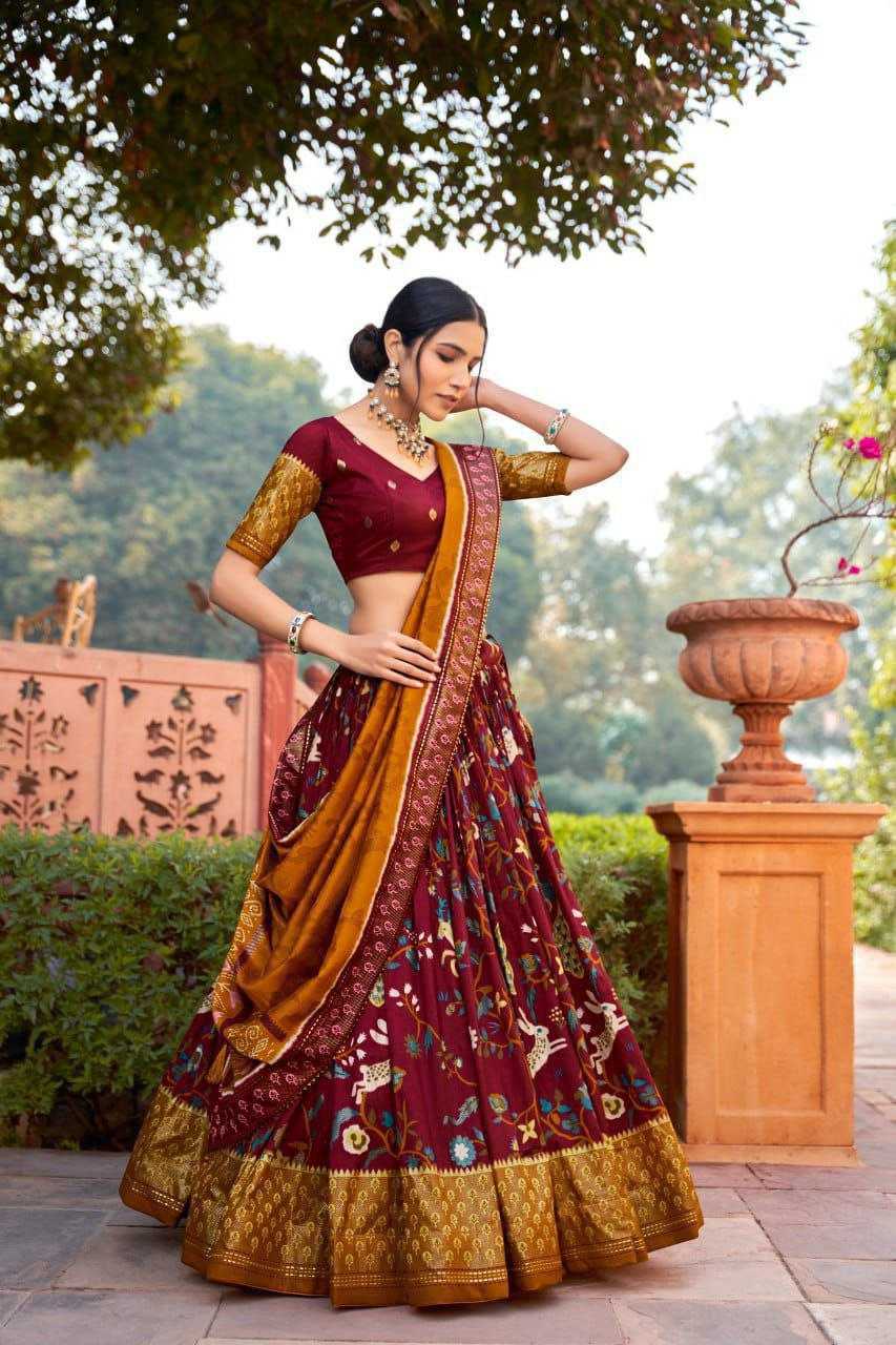 Tussar Silk Kesh187 Rabbit Lehengas  Traditional Silk Printed Lehengas