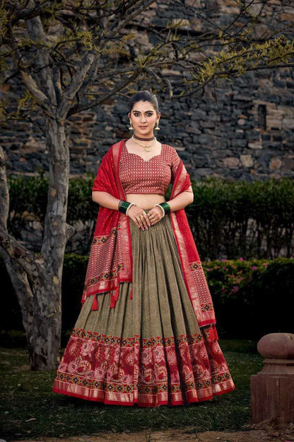 Tussar Silk Kesh187 Tulsi Lehengas  Silk Printed Lehengas