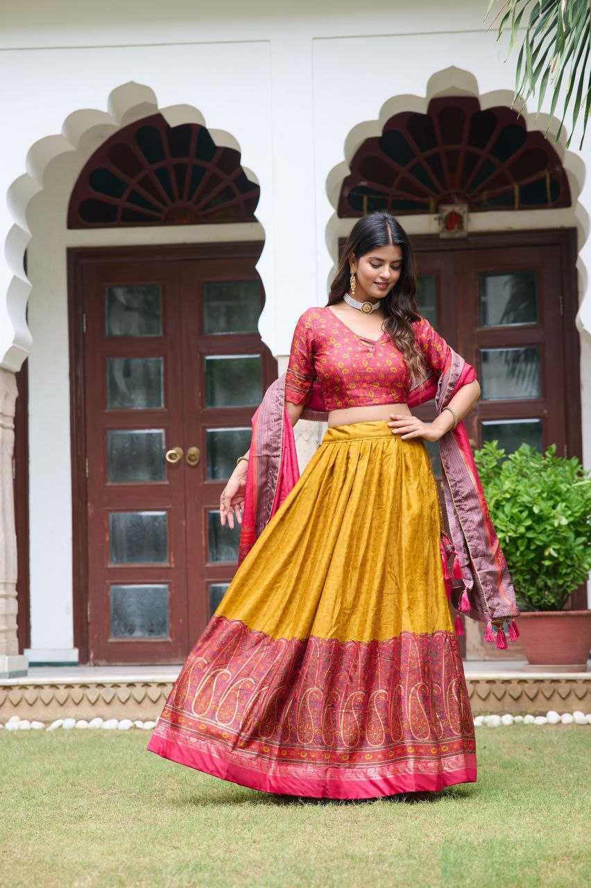 Tussar Silk Ksb Mengo Lehengas  Traditional Printed Lehengas