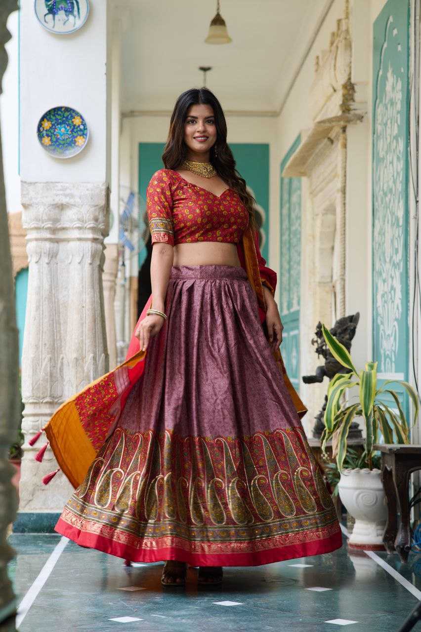 Tussar Silk Ksb Mengo Lehengas  Traditional Printed Lehengas