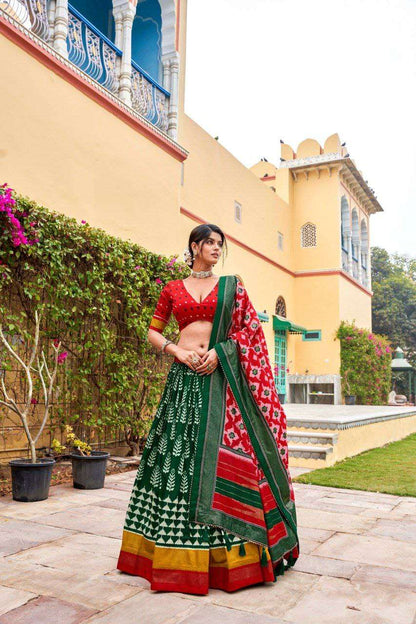 Tussar Silk Rin145 1200 Lehnegas  Fancy Traditional Printed Lehenga