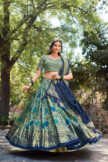 Tussar Silk Rin145 1204 Lehnegas  Fancy Traditional Printed Lehenga