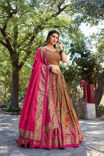 Tussar Silk Rin145 1204 Lehnegas  Fancy Traditional Printed Lehenga