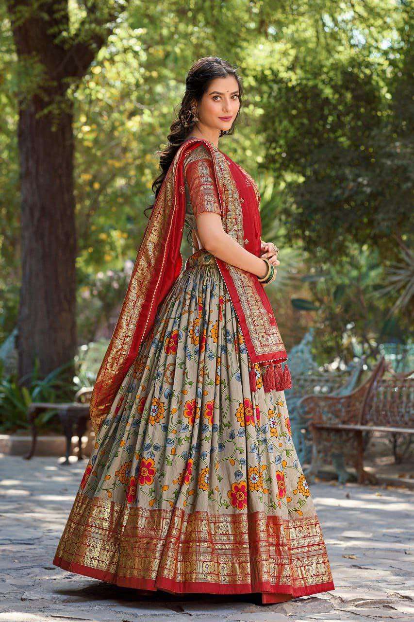 Tussar Silk Rin145 1204 Lehnegas  Fancy Traditional Printed Lehenga