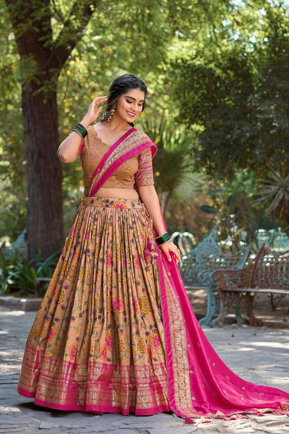 Tussar Silk Rin145 1204 Lehnegas  Fancy Traditional Printed Lehenga