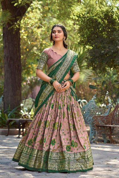 Tussar Silk Rin145 1204 Lehnegas  Fancy Traditional Printed Lehenga