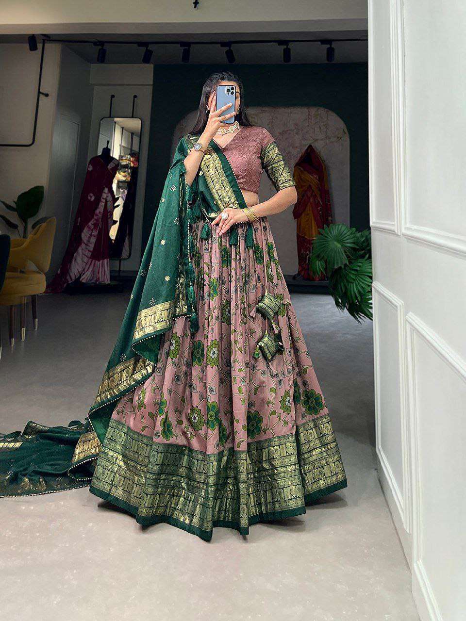 Tussar Silk Rin145 1204 Lehnegas  Fancy Traditional Printed Lehenga