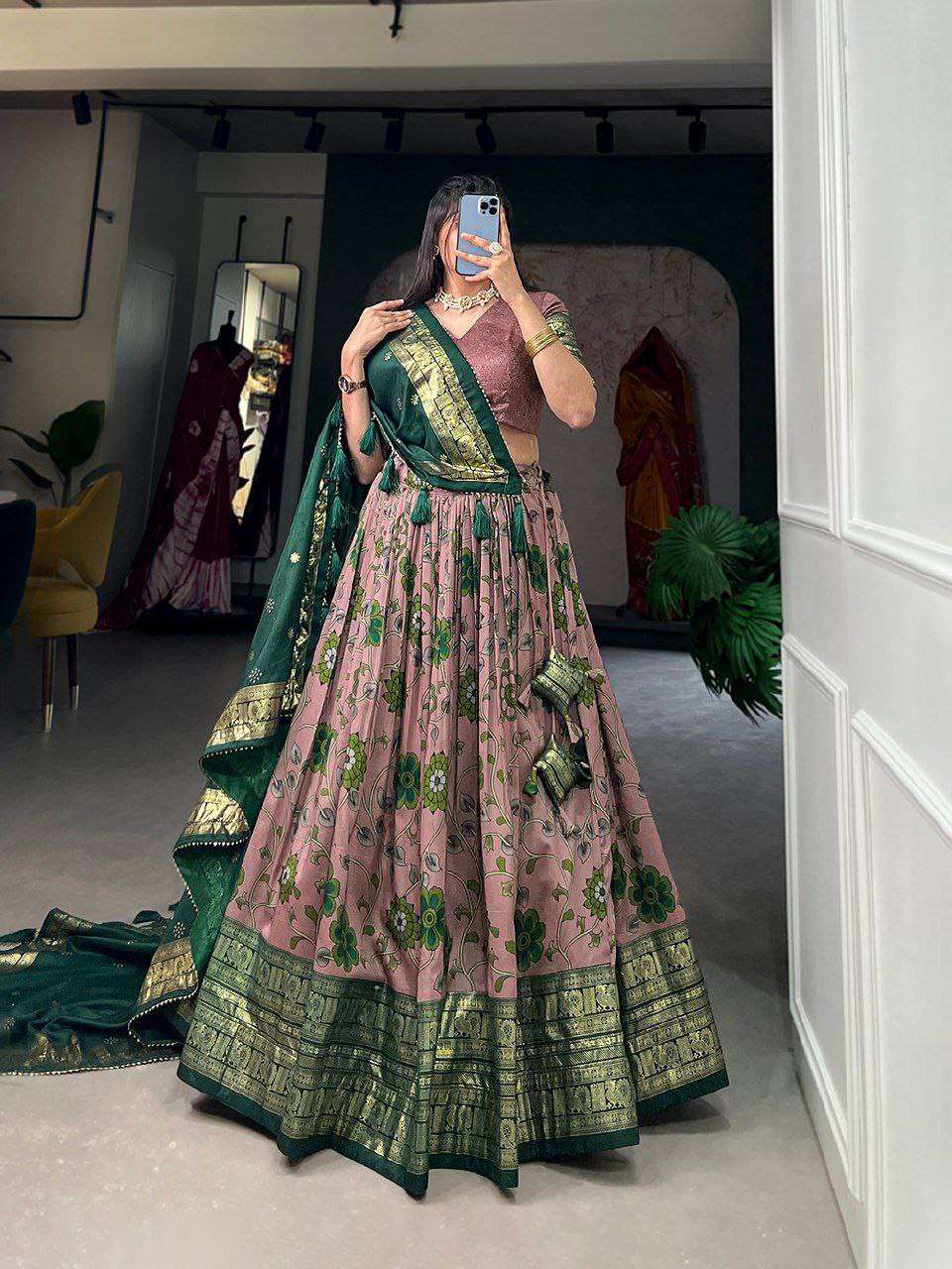 Tussar Silk Rin145 1204 Lehnegas  Fancy Traditional Printed Lehenga