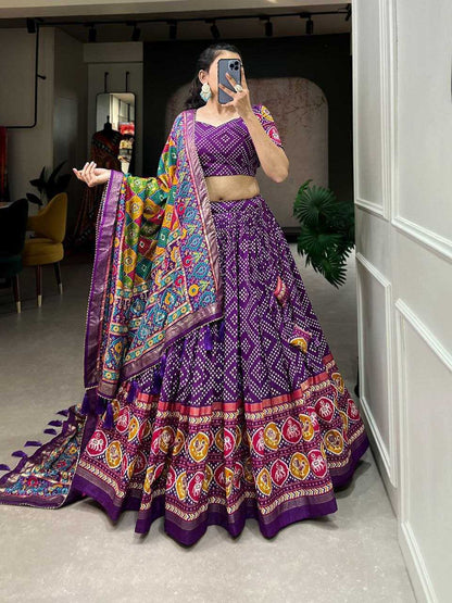 Tussar Silk Rin145 1220 Lehengas  Traditional Navratri Chaniya Choli Lehengas