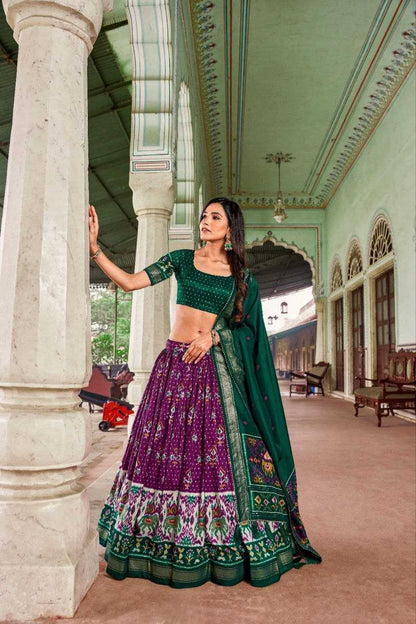 Tussar Silk Rin145 1221 Lehengas  Traditional Printed Lehengas