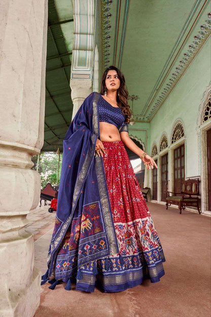 Tussar Silk Rin145 1221 Lehengas  Traditional Printed Lehengas