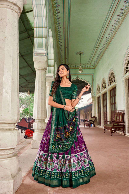 Tussar Silk Rin145 1221 Lehengas  Traditional Printed Lehengas