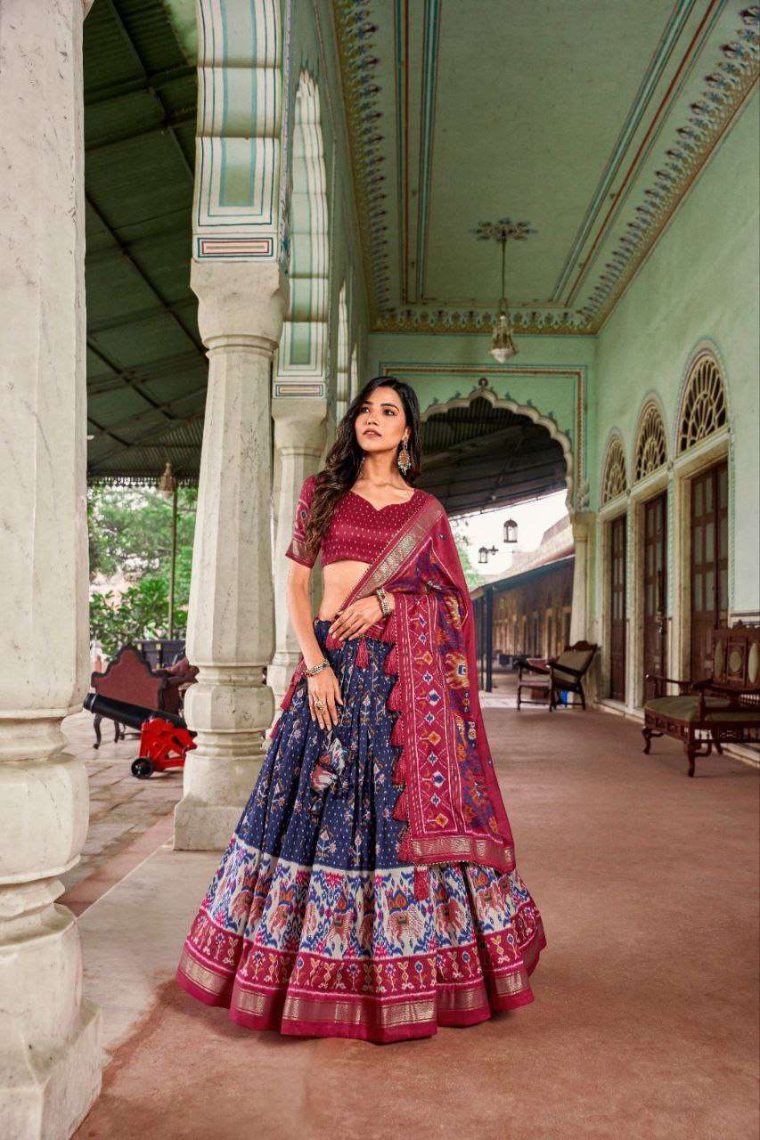 Tussar Silk Rin145 1221 Lehengas  Traditional Printed Lehengas