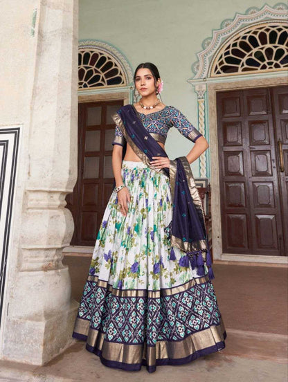 Tussar Silk Rin145 1222 Lehengas  Traditional Printed Lehengas