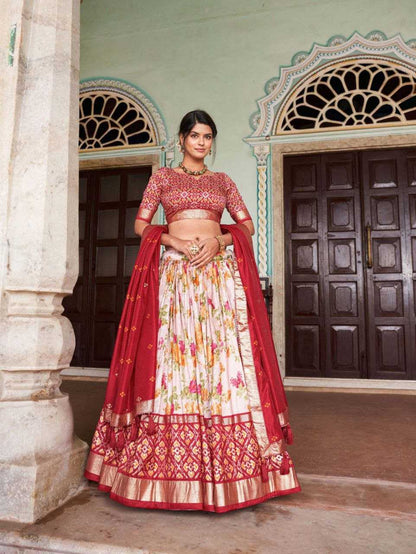 Tussar Silk Rin145 1222 Lehengas  Traditional Printed Lehengas