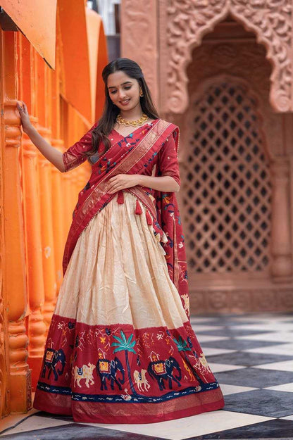 Tussar Silk Pvc Light  Lehengas