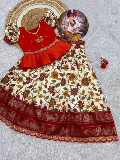 Tussar Silk Ref 08 Kids Wear  Kids Lehenga