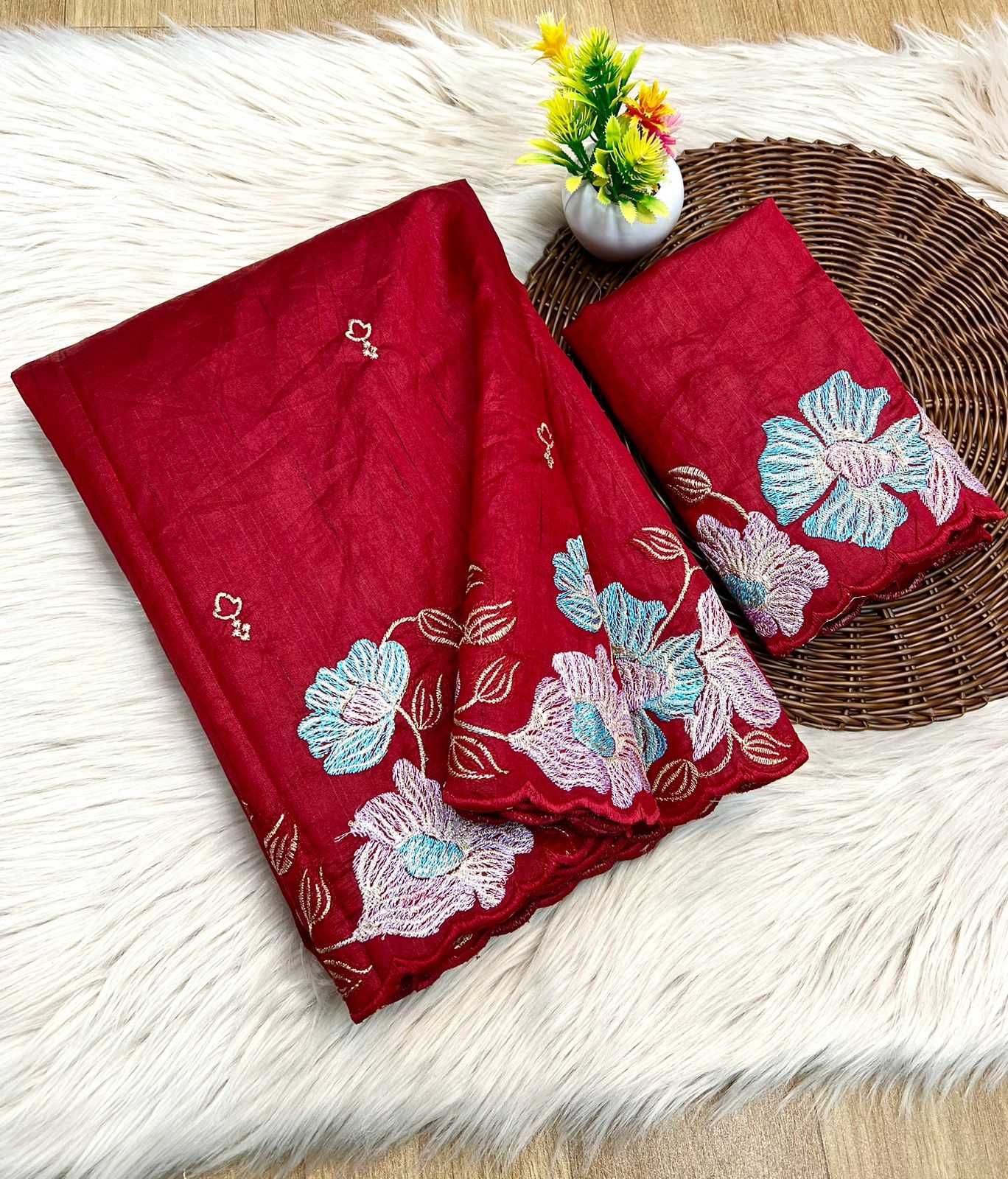 Tussar Silk Rin104 Ape86 Silk Sarees  Soft Silk Tussar Silk Traditional Silk Embroidered Silk Sarees