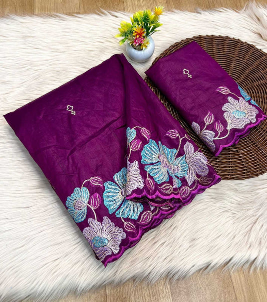 Tussar Silk Rin104 Ape86 Silk Sarees  Soft Silk Tussar Silk Traditional Silk Embroidered Silk Sarees