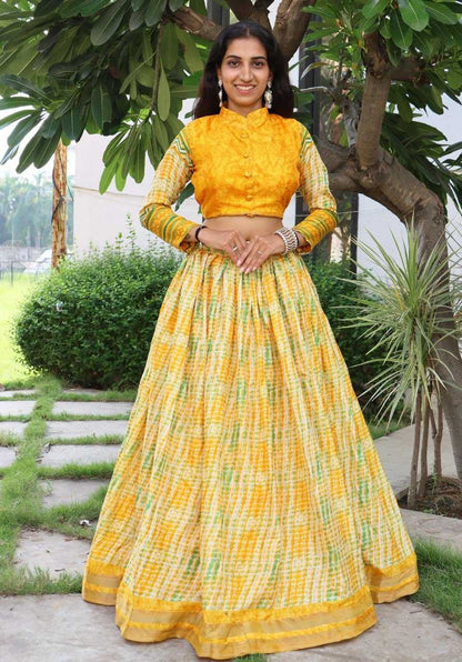 Tussar Silk Rin119 7141 Lehengas  Silk Printed Zari Work Lehengas