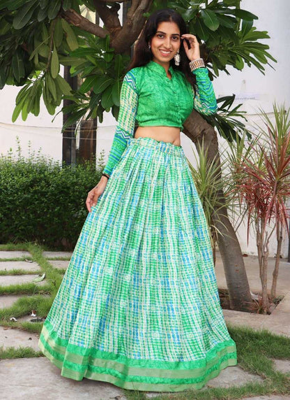 Tussar Silk Rin119 7141 Lehengas  Silk Printed Zari Work Lehengas