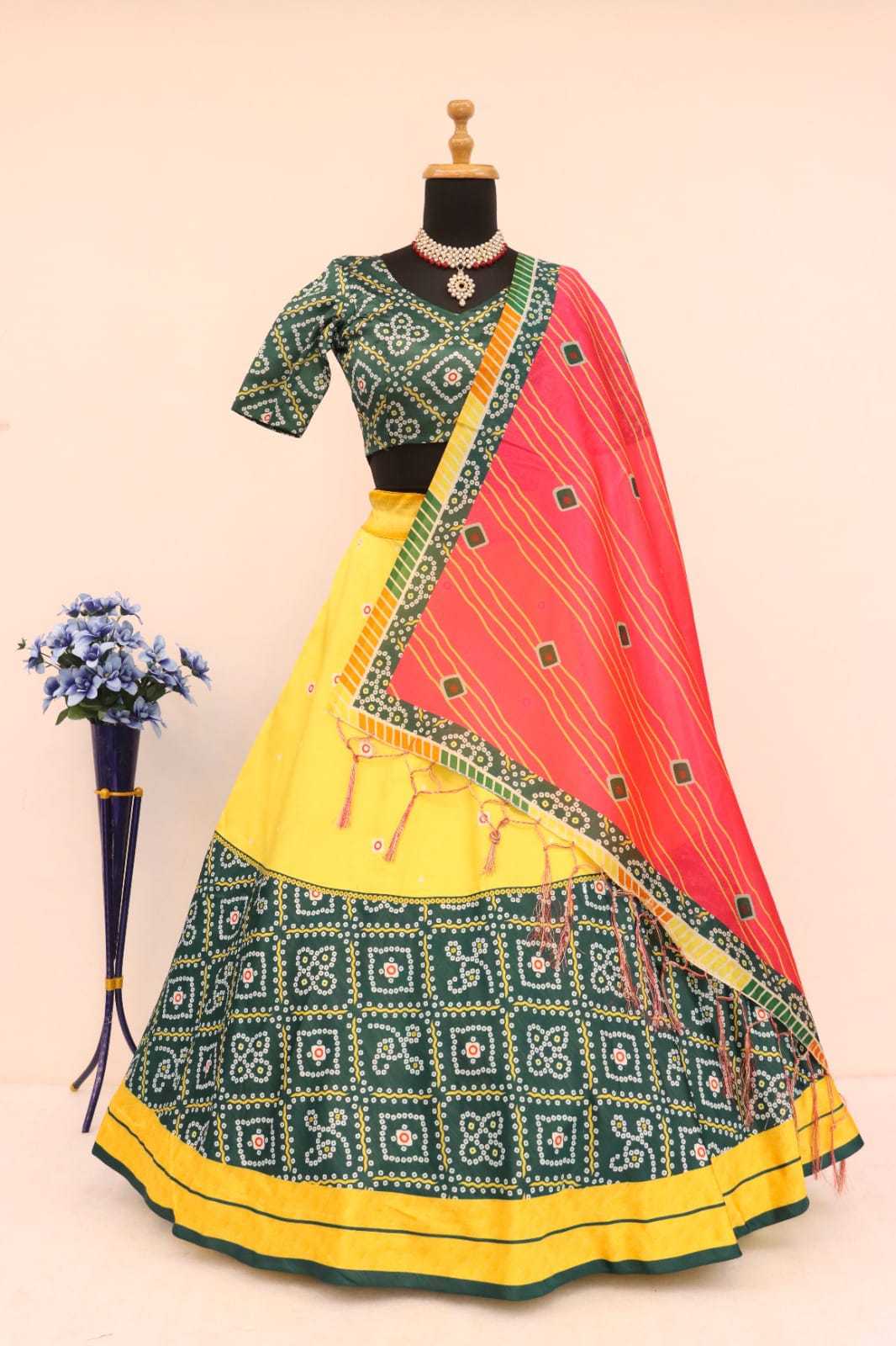 Tussar Silk Rin140 Rlh02 Lehengas  Printed Traditional Navratri Chaniya Choli