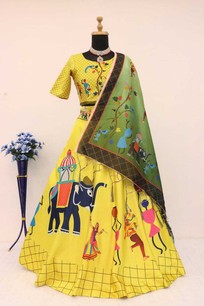 Tussar Silk Rin140 Rlh02 Lehengas  Printed Traditional Navratri Chaniya Choli