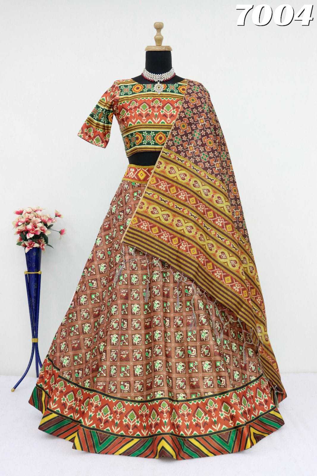 Tussar Silk Rin140 Rlh02 Lehengas  Printed Traditional Navratri Chaniya Choli