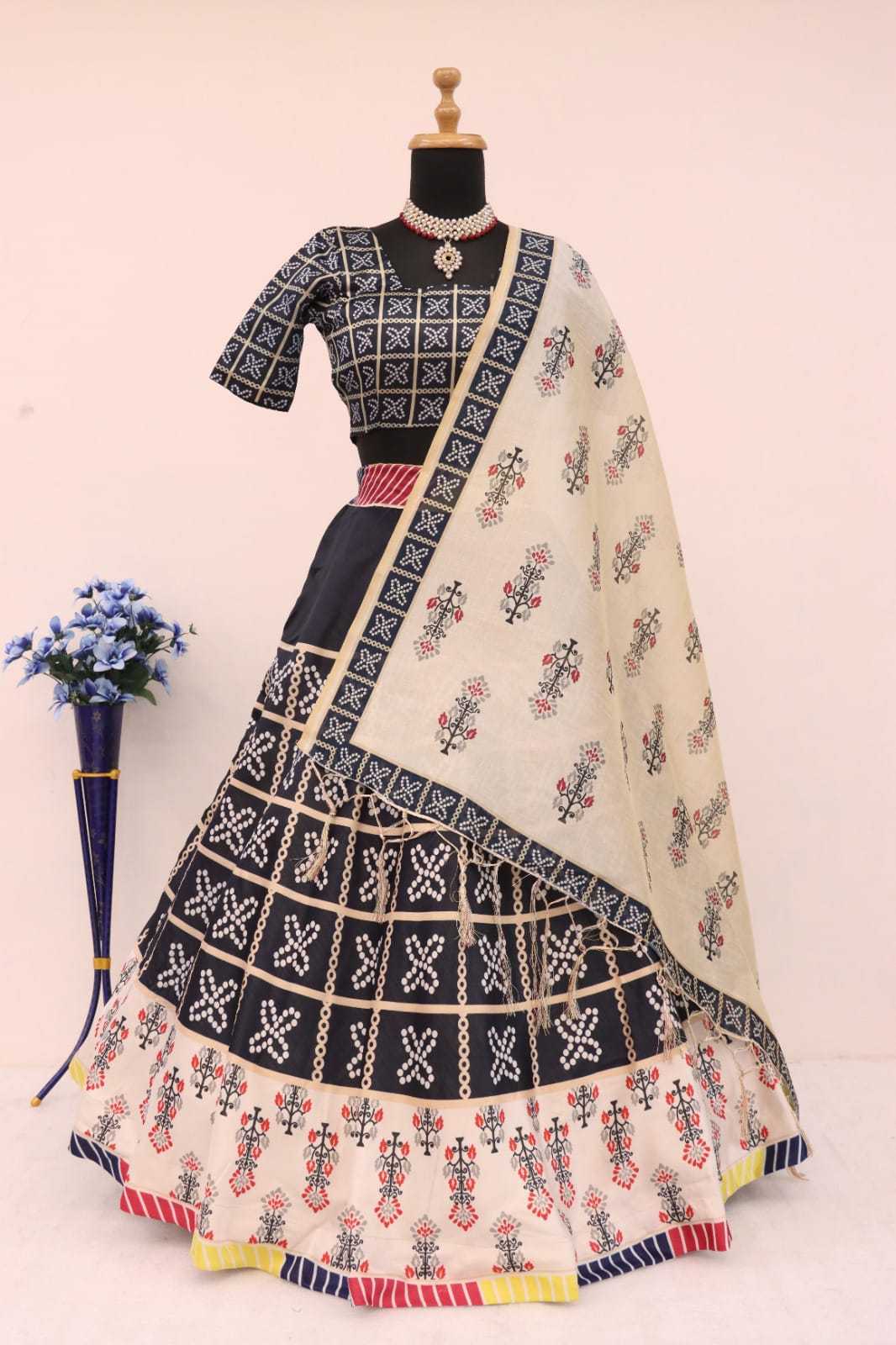 Tussar Silk Rin140 Rlh02 Lehengas  Printed Traditional Navratri Chaniya Choli