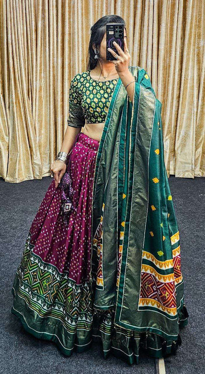 Tussar Silk Rin145 1245 Lehengas  Traditional Printed Lehengas