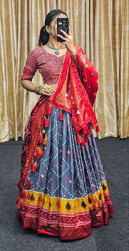 Tussar Silk Rin145 1246 Lehengas  Printed Traditional Silk Lehengas